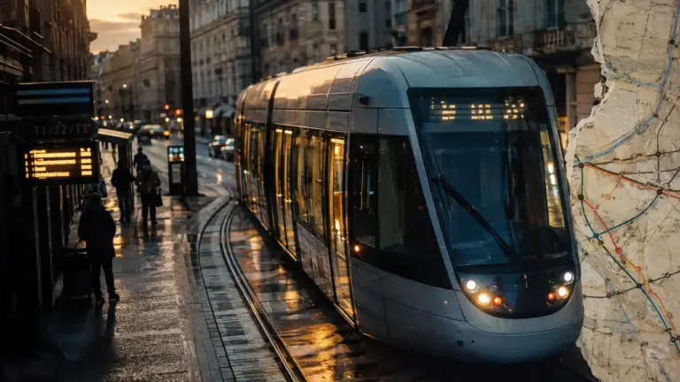 Le tramway de Marseille relie trois lignes, avec des correspondances à La Blancarde et Castellane